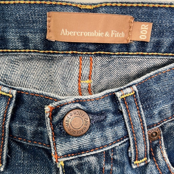 Vintage Abercrombie & Fitch Destroyed Flare Jeans Size 00 Low Rise - Picture 3 of 5